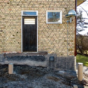 Halvfärdig balkong på Karusellv. 6